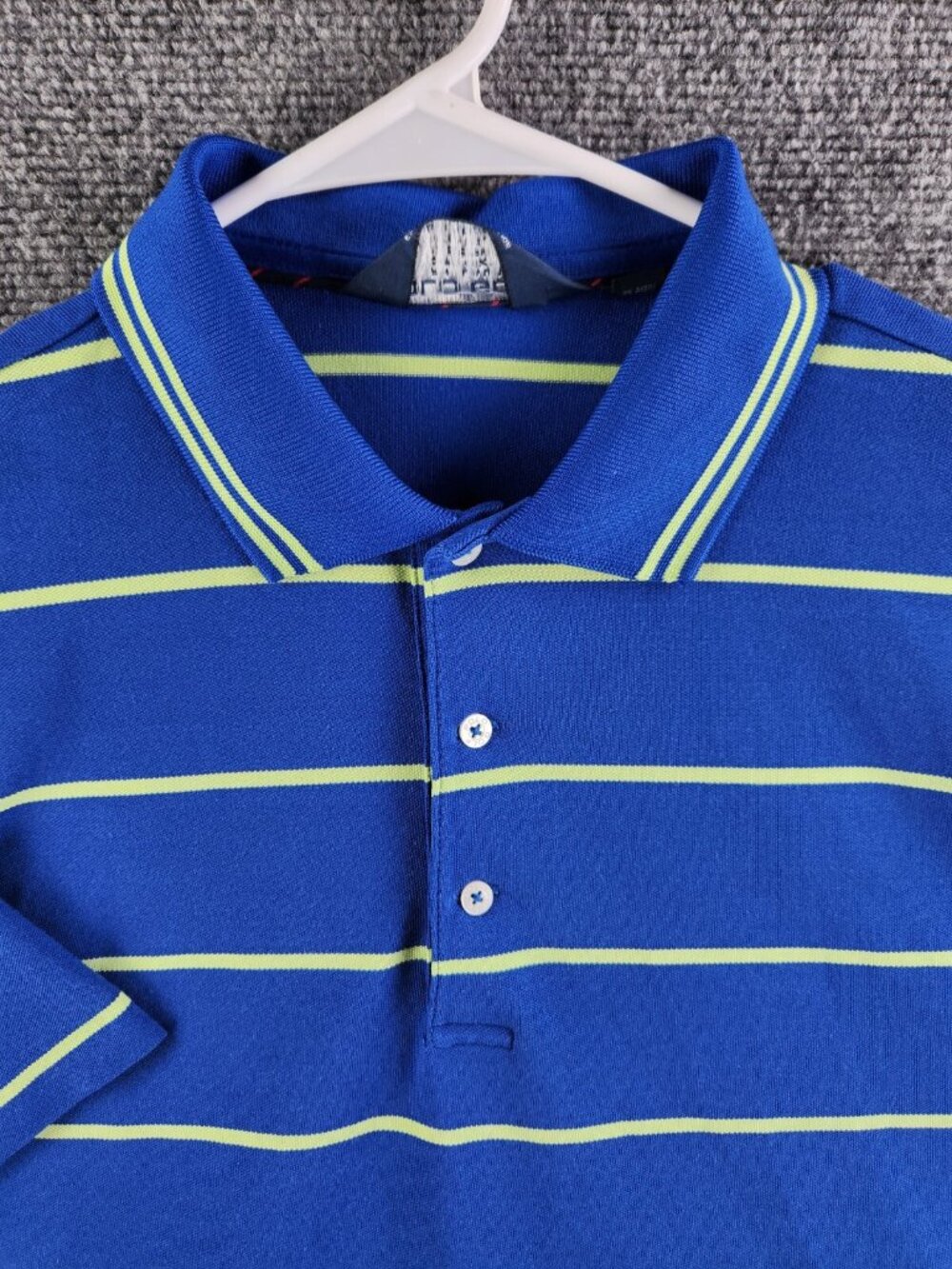 Polo Golf Ralph Lauren Large Performace Spandex Blue Yellow Short Sleeve Polo